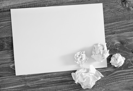 paper on wooden backgroundの写真素材