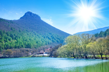 lake in Crimeaの写真素材