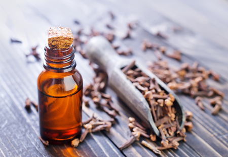 cloves and oilの写真素材