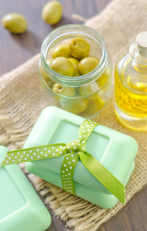 olive soapの写真素材