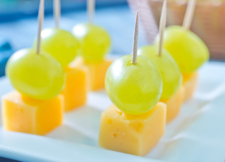 cheese with grapeの写真素材