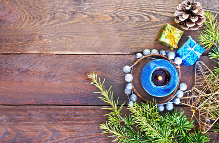 christmas decoration on a table, decoration for christmas treeの写真素材