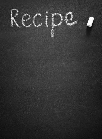 black board for recipe and chalkの写真素材