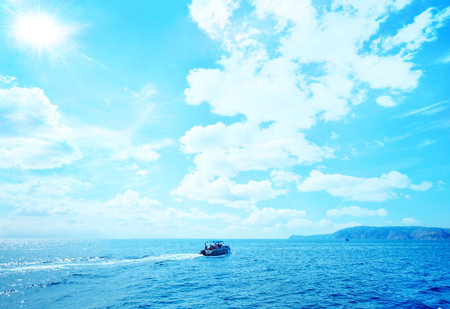 sea and blue sky in Crimea, sea and skyの写真素材