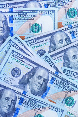 dollars on the wooden table, dollar background