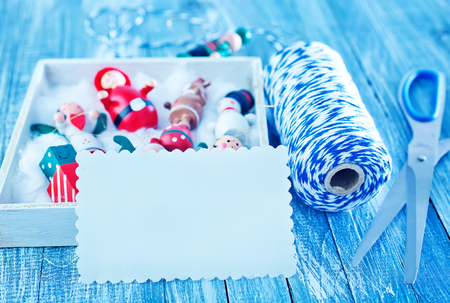 christmas decoration on a table, christmas backgroundの写真素材