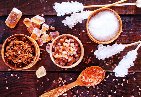 sugar in the bowl on a tableの写真素材