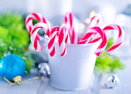 Christmas background, Christmas decoration on a candyの写真素材