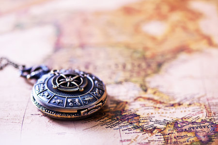 background from vintaje map, old map backgroundの写真素材