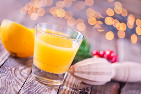 christmas drink in glass and on a tableの写真素材