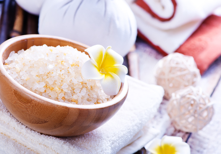 products for massag and spa on a tableの写真素材