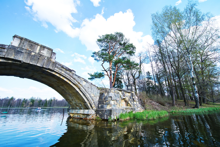River and sky, summer river and blue skyの写真素材