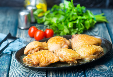 baked chicken with aroma spice on plate