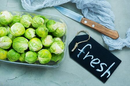brussel sprouts on a table, stock photoの写真素材