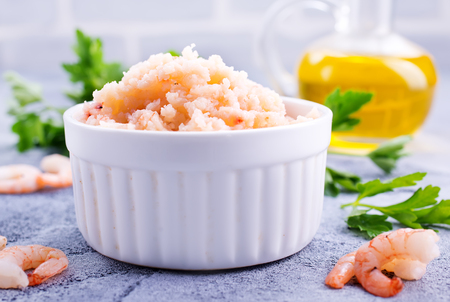krill from boiled shrimps in the bowlの写真素材