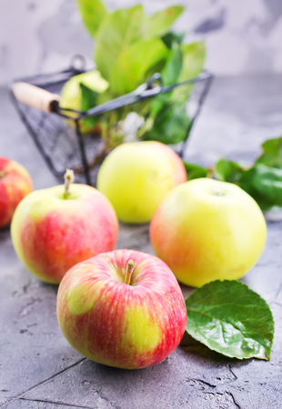 fresh apples on a table, stock photoの写真素材