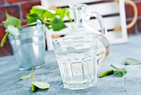 birch tree juice in glass, stock photoの写真素材
