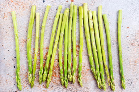 asparagus on atable, green asparagus,diet foodの写真素材