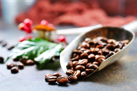 coffee beans on a table, stock photoの写真素材