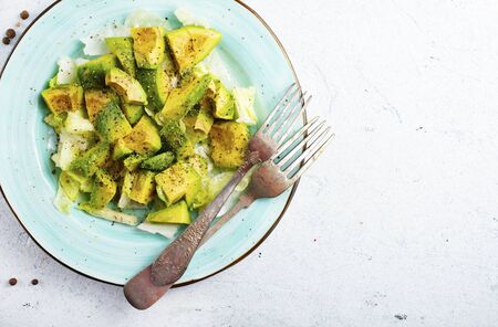 avocado with spice and salt, diet saladの写真素材