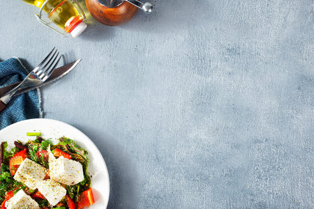 salad with feta cheese, fresh greek saladの写真素材