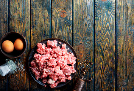 fresh minced meat with onionsの写真素材