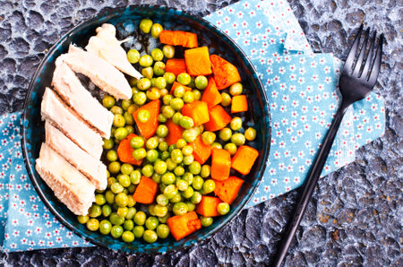 chicken fillet with vegetables, diet foodの写真素材