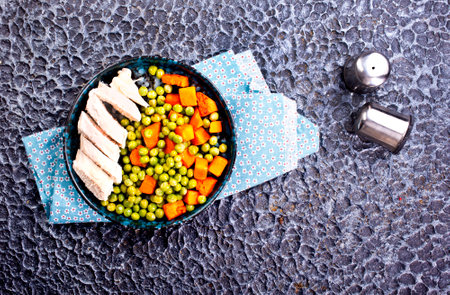 chicken fillet with vegetables, diet foodの写真素材