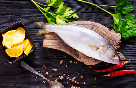 raw fish with aroma spice