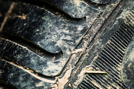 Background of dirty car tireの写真素材