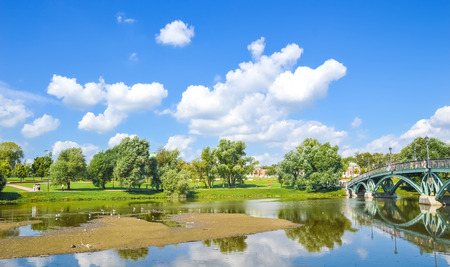 Moscow, Russia, Tsaritsyno park viewの写真素材
