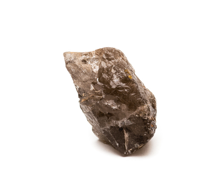 Rauhtopaz mineral crystal isolated on white backgroundの写真素材