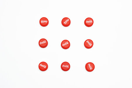 February 3, 2015, Baku Azerbaijan. Covers of Coca Cola drink