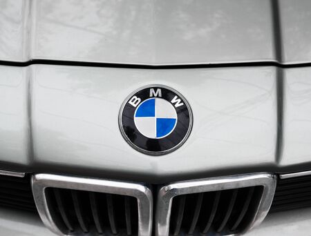 MOSCOW, RUSSIA - May 21, 2017. BMW logo on vintage carのeditorial素材