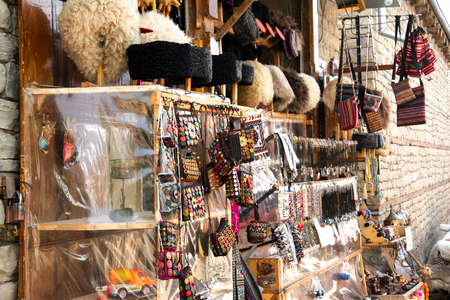 Souvenir shop with various oriental handicraft itemsの写真素材