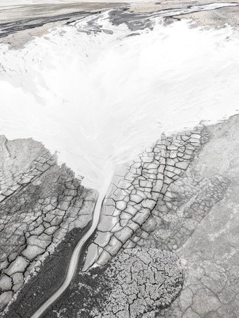 Relief around the mud volcano, freezing mud. Background image