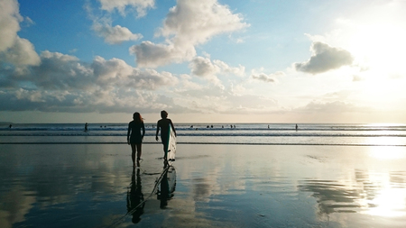 Surf at  Sunsetの写真素材