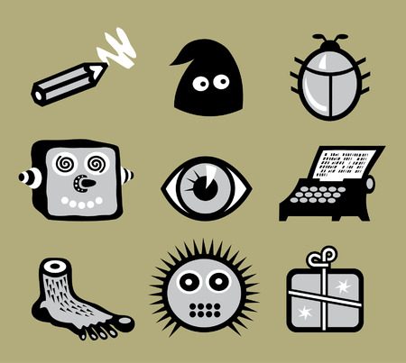 Set of weird, absolutely unpractical icons, unsuitable neither for office nor for home のイラスト素材
