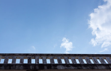 Terrace high view  sky background.