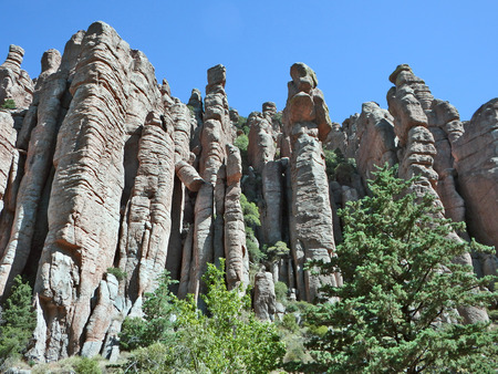 Giant rock columns in Chiricahua National Monument in southeast Arizona.の写真素材