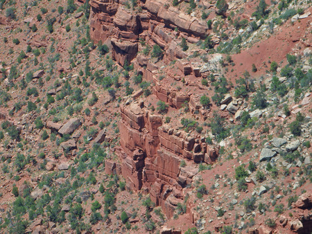 Abstract image of rocks in a cliff wall of the Grand Canyon in Arizona.の写真素材