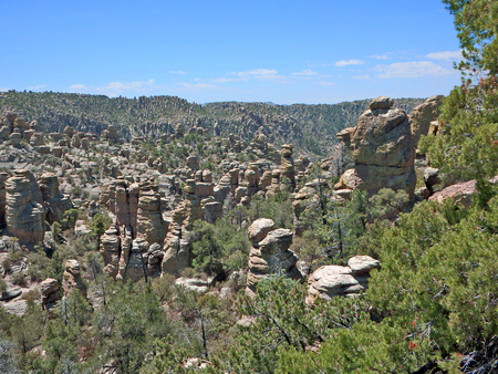 Giant rock columns in Chiricahua National Monument in southeast Arizona.の写真素材