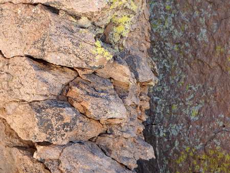 Rock abstract of rocks colored by desert varnish in Chiricahua National Monument in southeastern Arizona.の写真素材