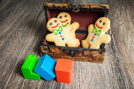 Gingerbread in the form of little man. Sweet home cookieの写真素材