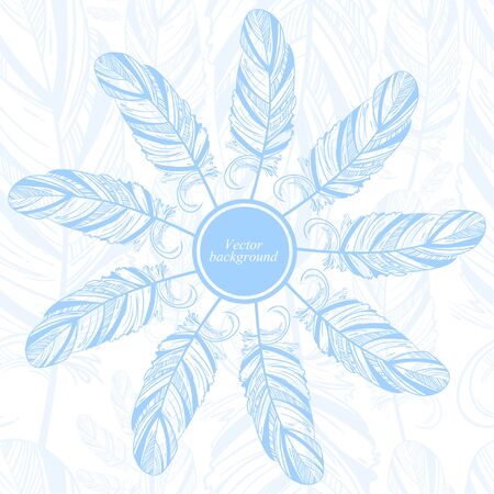 Gentle abstract background with feather. Fashion illustration. Vector.のイラスト素材