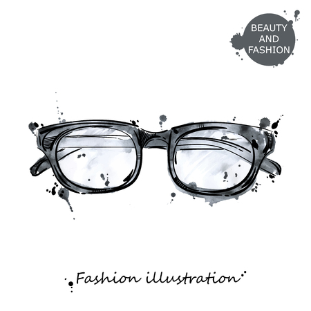 illustration of sunglasses. Fashion illustration. Beauty and fashion. Glamour.のイラスト素材