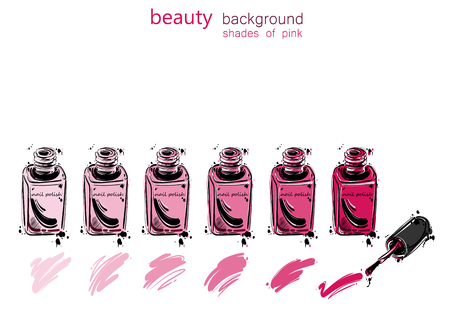 illustration of nail polish. Fashion illustration. Beauty and fashion.のイラスト素材