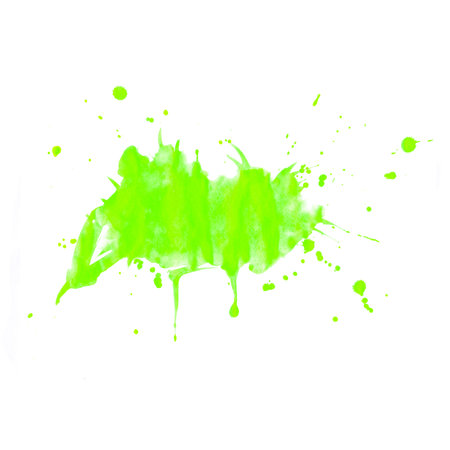 Watercolor background. Green splashes and blots on a white background for your design. Colour.の写真素材