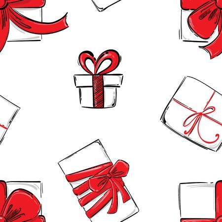 Abstract vector illustration with gifts. Seamless pattern for your designのイラスト素材