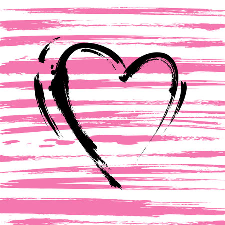 Abstract illustration with heart. Vector background for Valentine's Day. Illustration for your design greeting cards, posters, banners, flyers, labels.のイラスト素材